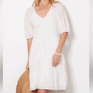 Roan + Ryan White V-Neck Dress